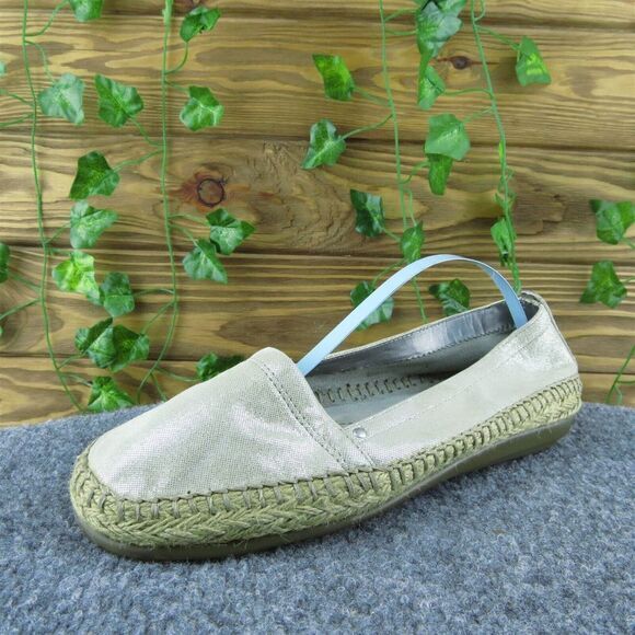 Aerosoles  Women Espadrille‎ Shoes Size 6.5 Medium Silver Fabric Slip On - Picture 1 of 9